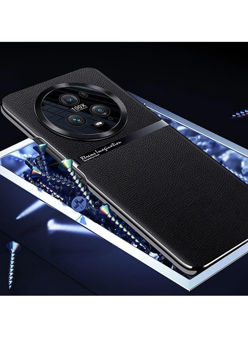 General Case Compatible with Honor Magic 6 Pro, Premium Luxury Leather Case Ultra-Thin Anti-Fingerprint Shockproof Hard PC Plating Bumper Case for Honor Magic 6 Pro  - Image 4