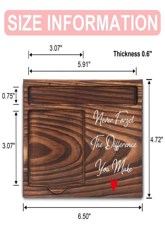 FTONENI Appreciation Gifts for Coworker, Thank You Gifts, Never Forget The Difference You Make Sticky Note Holder, Post-it Note Dispenser for Desk, Wooden Post-it Note & Pen Holder 6.5" x 4.7" - FTA115 - Image 2