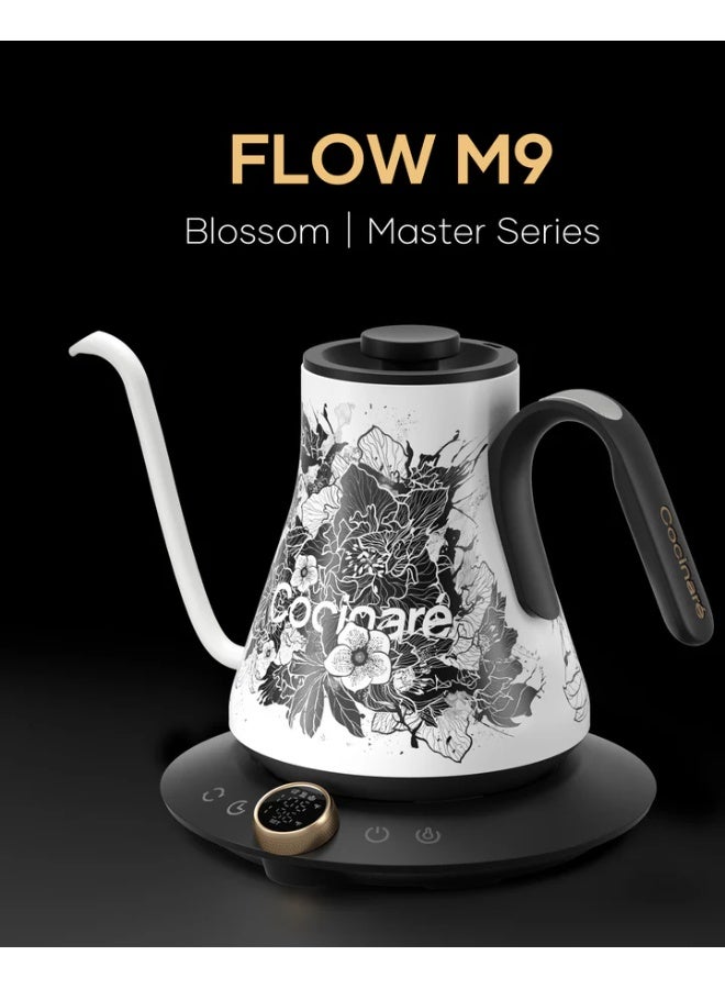 الكوكيناري غلاية كهربائية Cocinare Artisan Collection Blossom برقبة إوزة، سعة 0.9 لتر، من الفولاذ المقاوم للصدأ، مع تحكم دقيق في درجة الحرارة - Image 2