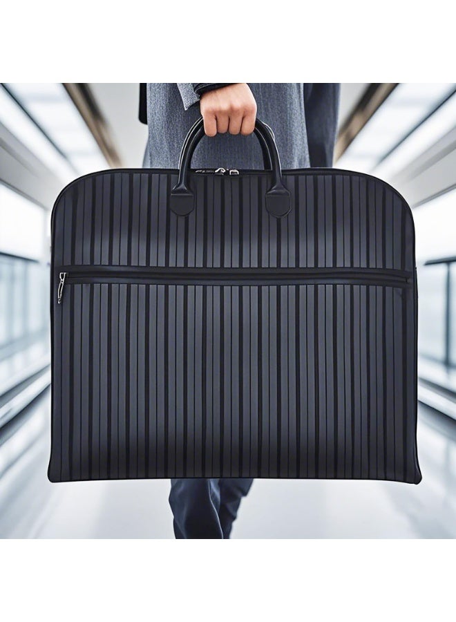 حقيبة ملابس كبيرة جداً للبدلات، 43x24 بوصة، حقيبة سفر قابلة للطي من قماش أكسفورد المقاوم للماء - أسود - Image 3