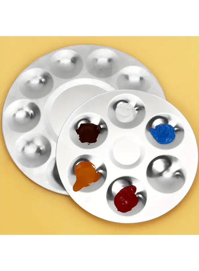 6 Well Reusable Watercolor Palette Heavy Duty Metal Easy Clean Paint Mixing Tray - Image 3
