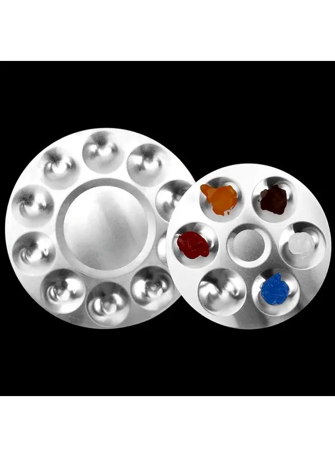 6 Well Reusable Watercolor Palette Heavy Duty Metal Easy Clean Paint Mixing Tray - Image 1