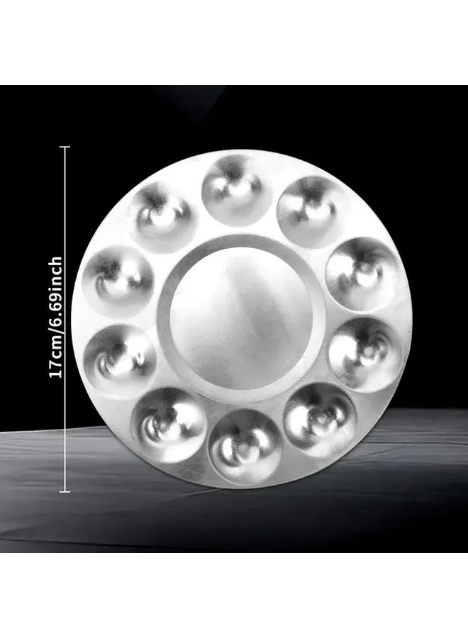 6 Well Reusable Watercolor Palette Heavy Duty Metal Easy Clean Paint Mixing Tray - Image 2