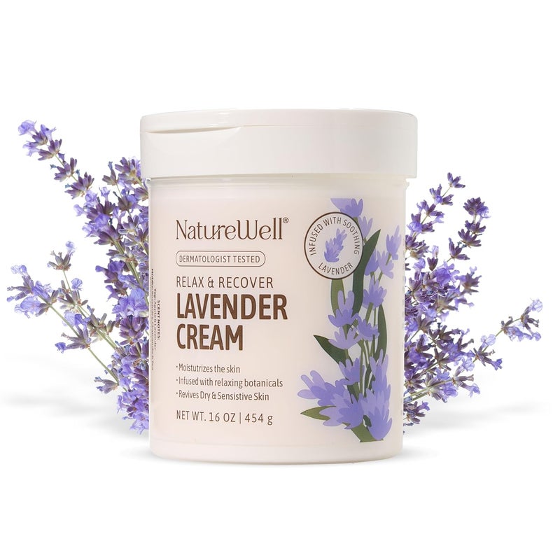 NATURE WELL Lavender Smooth  Soften Moisturizing Cream For Face Body  Hands Infused With Natural Oils  Extracts Restores Skin Moisture Barrier 16 Oz