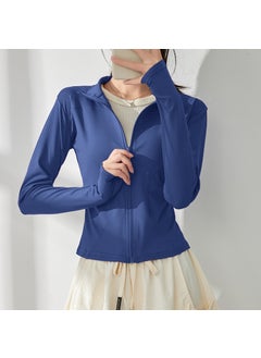 Womens Yoga Suit 2025 Spring New Style Pilates Training Sports Quick Dry Jacket Running Fitness Top All-Weather Training Outerw Fragrant blue