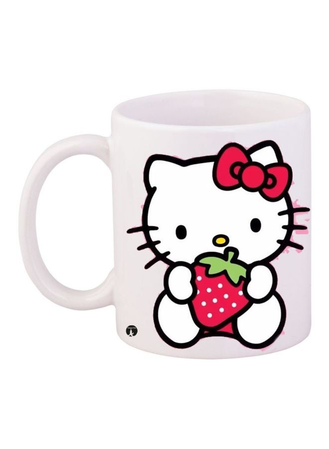 RYN Hello Kitty Printed Coffee Mug White/Red/Black 11ounce
