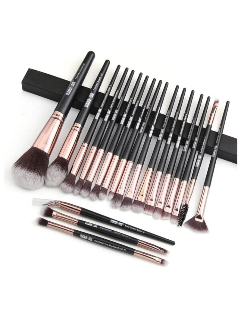 مانجي مجموعة فرش مكياج احترافية مكونة من 20 قطعة من فرش المكياج وفرش أحمر الخدود وفرش ظلال العيون وفرشاة كابوكي للسفر ومزج الكونسيلر وبودرة الوجه ومجموعة فرش مكياج العيون - Image 1