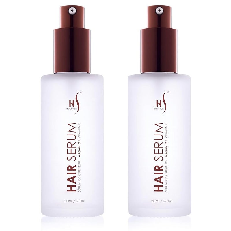 Herstyler Argan Oil Serum for Natural Shine - Anti-Frizz Straightening Serum for Damaged Tresses (Pack of 2) - Image 1