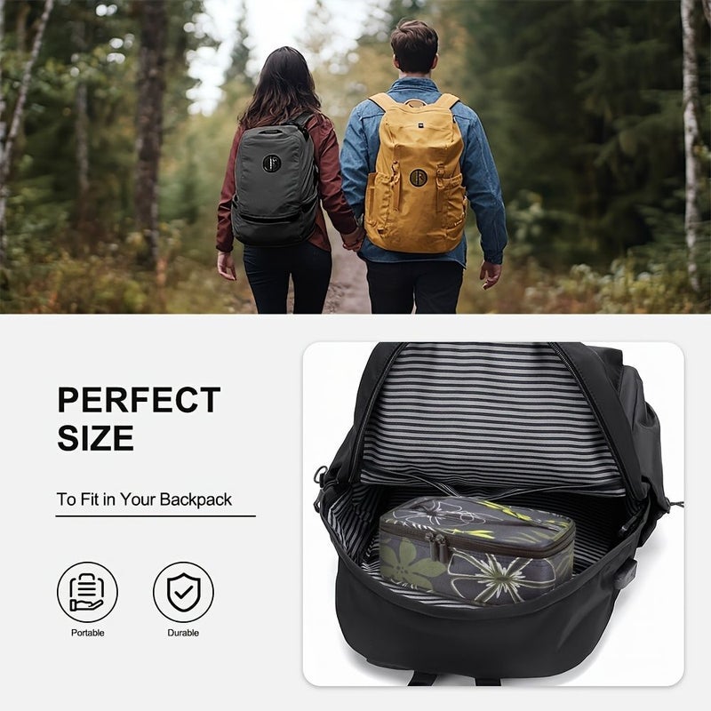 Black Insulated Lunch Bag Portable Cooler For Adults Work Travel - Image 1