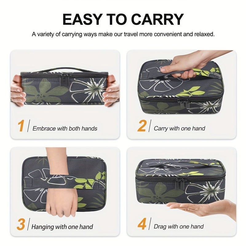 Black Insulated Lunch Bag Portable Cooler For Adults Work Travel - Image 3