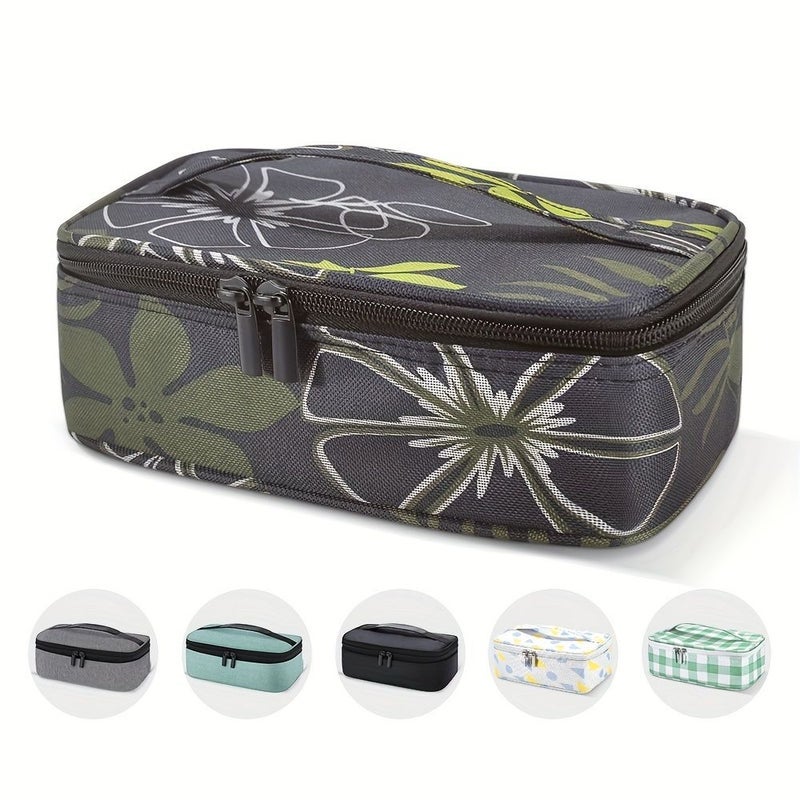 Black Insulated Lunch Bag Portable Cooler For Adults Work Travel - Image 2