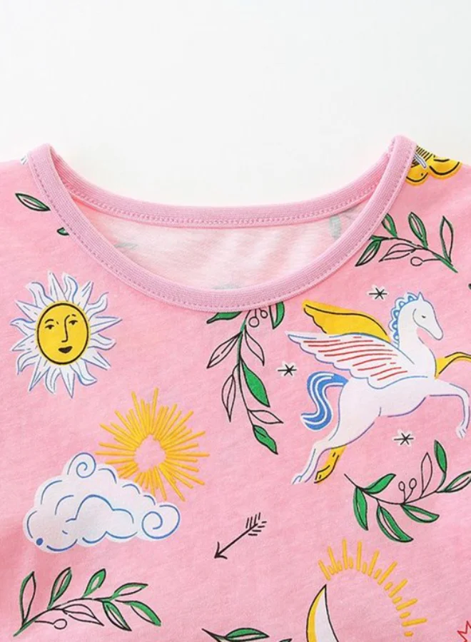 YUNIQEE Pink Unicorn Print Dress