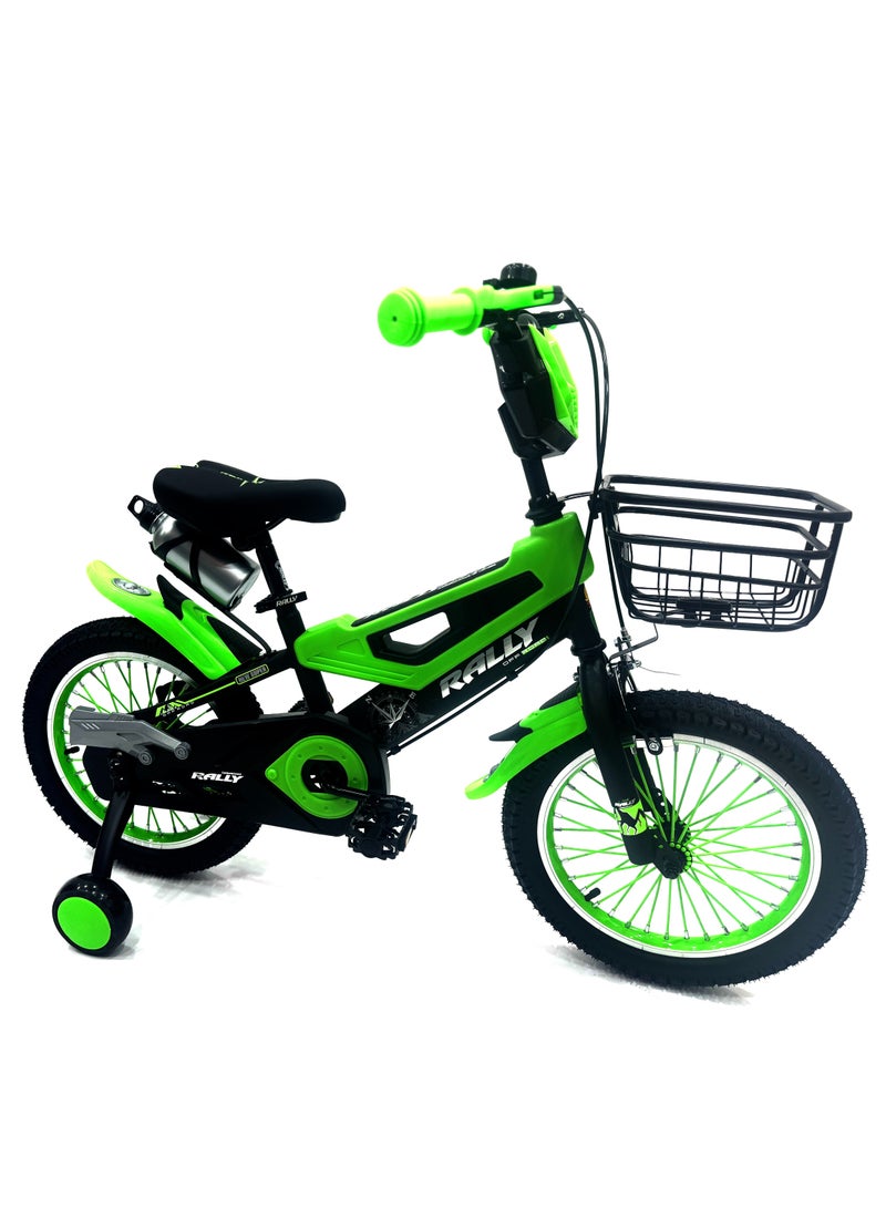 RALLY BICYCLE 16-Inch Kids Road Bike | 16-Inch Wheel Size | Adjustable Seat | Training Wheel | Chain Cover, Basket And Water Bottle | Green Color - Image 3