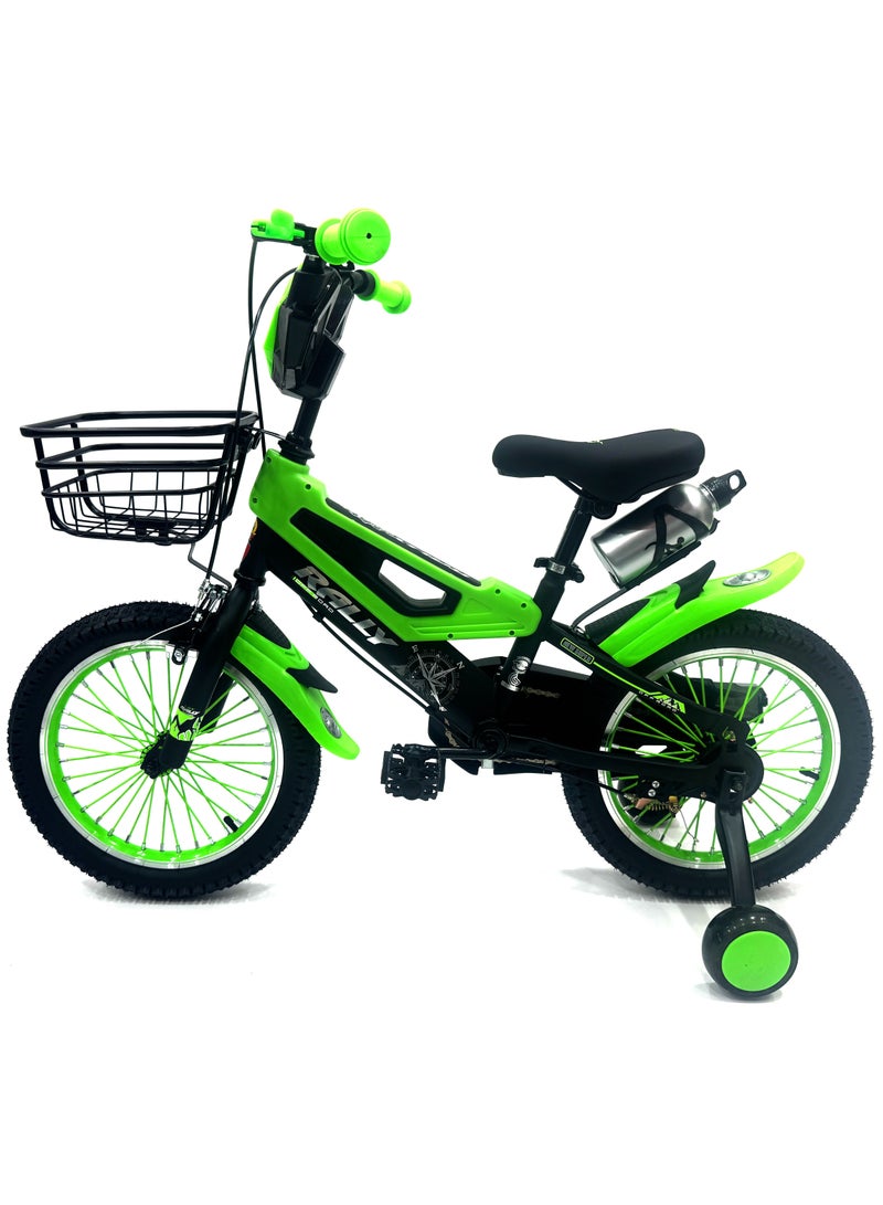 RALLY BICYCLE 16-Inch Kids Road Bike | 16-Inch Wheel Size | Adjustable Seat | Training Wheel | Chain Cover, Basket And Water Bottle | Green Color - Image 4