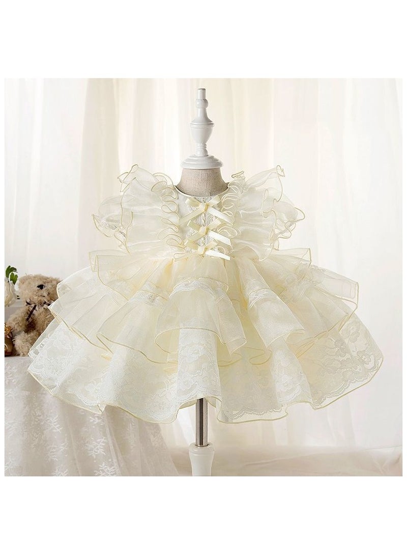Elegant Baby Girl Princess Dress – Summer Party Dress for Toddlers, Flower Girl Dress, Baby Shower Gift, Newborn Baby Clothes (3-6M) - Image 1