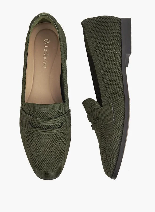 لو كونفورت Textured Slip-On Comfort Loafers