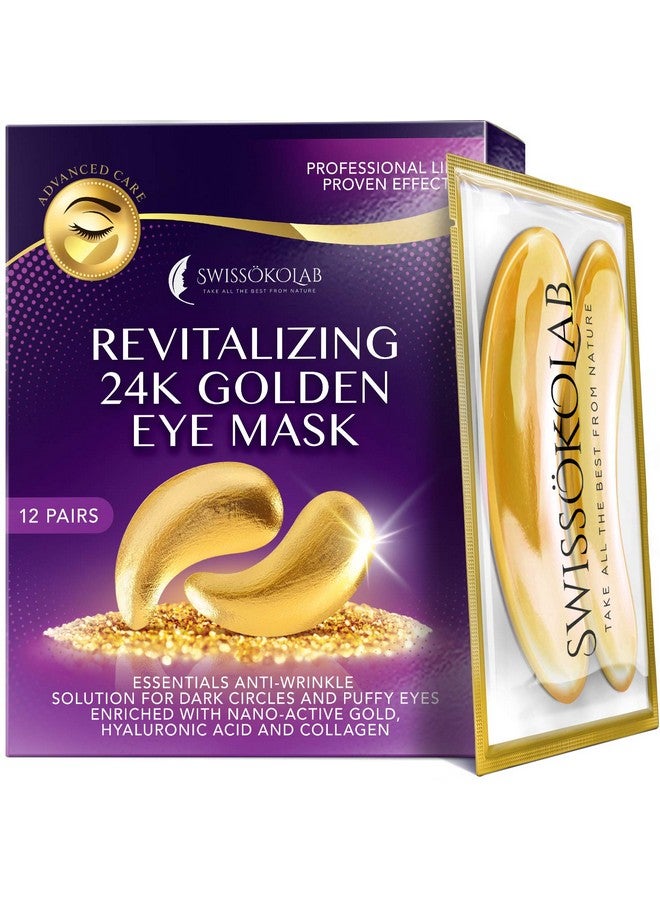 SWISSOKOLAB Under Eye Patches For Puffy Eyes 24K Gold Eye Mask Dark Circles And Puffiness Collagen Eye Gel Pads Moisturizing & Reducing Wrinkles Antiaging Hyaluronic Acid (Revitalising) - Image 1