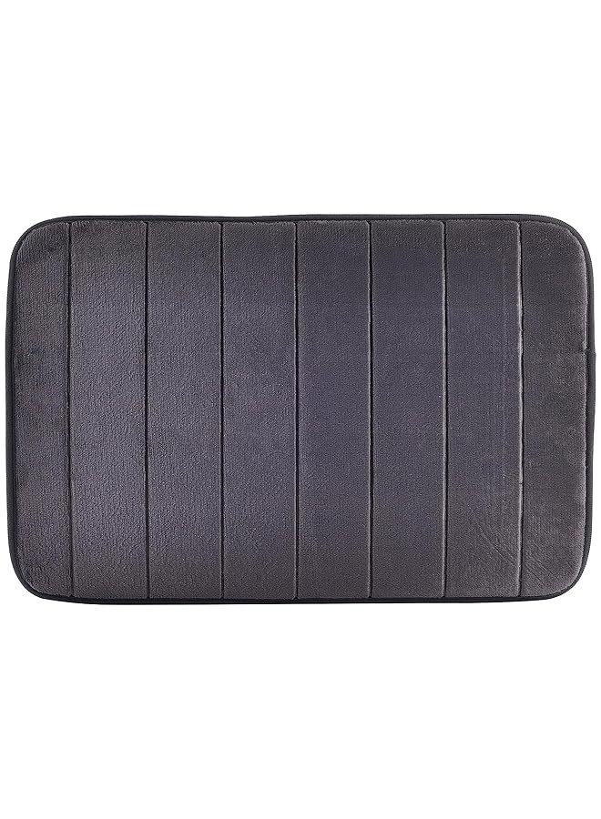 هوم برو سجادة حمام Tapate من الإسفنج الذكي الناعم غير القابل للانزلاق، قابلة للغسل في الغسالة، ماصة للماء، سجادة إسفنجية ناعمة غير قابلة للانزلاق، سجاد حمام ماص للمطبخ، أرضيات الحمام، رمادي - Image 1