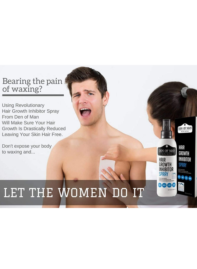 DEN OF MAN Hair Growth Inhibitor Spray For Use After Hair Removal From Body & Face Minimizes Regrowth Safe For Men & Women - Image 2