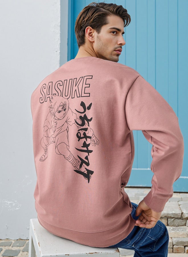 SP Characters Sasuke Graphic Print Sweatshirt - Image 1
