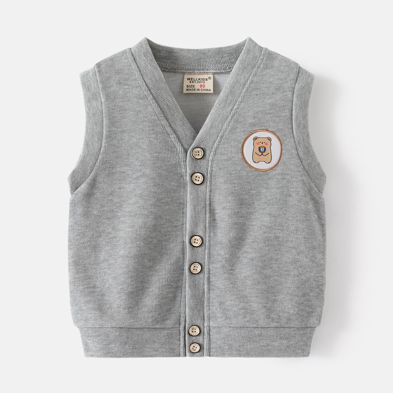 2026 Spring Children'S Vest For Boys, Cartoon Knitted Vest, Thin Outerwear For Baby Boys, Boys' Sleeveless Jacket - Image 3