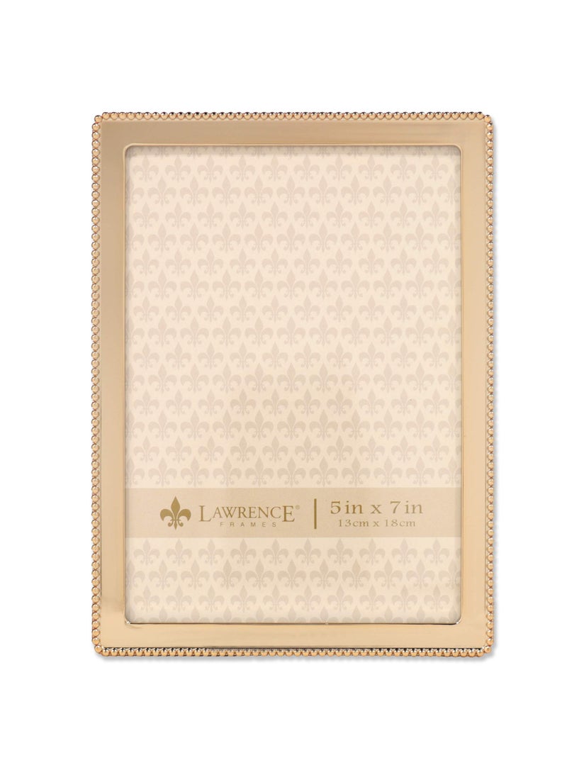 Lawrence Frames Lawrence Frames 714057 5x7 Gold Metal Classic Bead Picture Frame  - Image 1