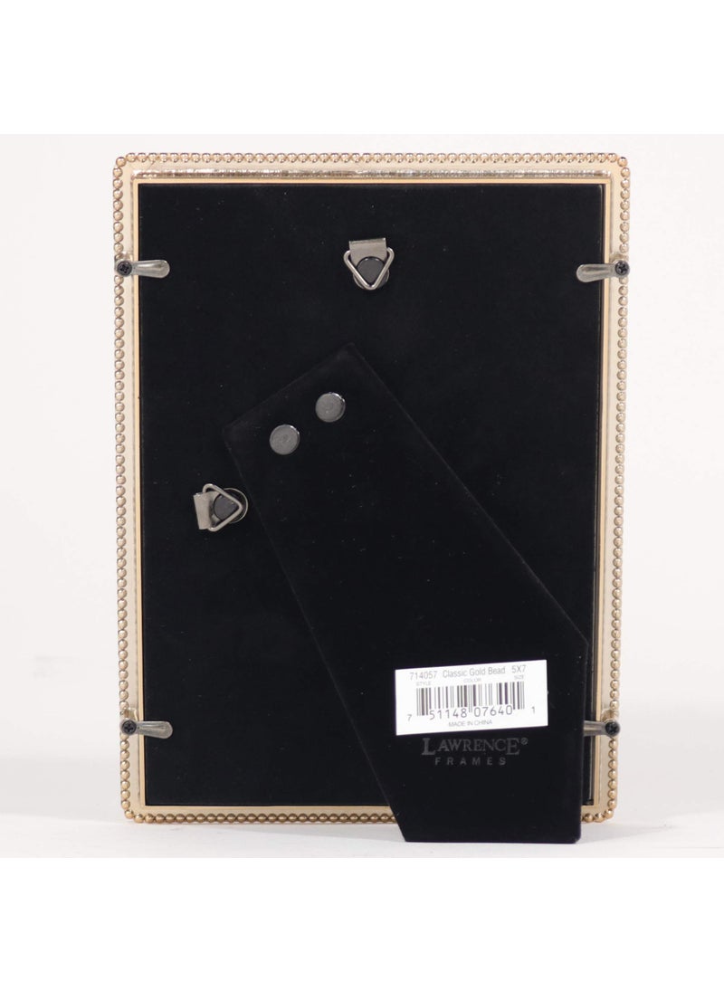 Lawrence Frames Lawrence Frames 714057 5x7 Gold Metal Classic Bead Picture Frame  - Image 3