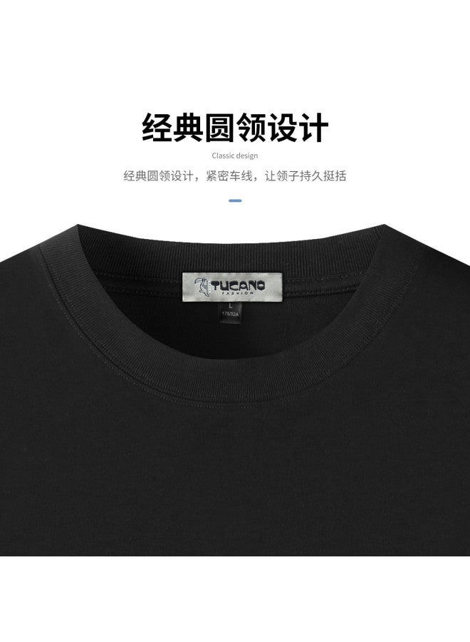 Tucano men's Summer Pure Cotton T-shirt Comfortable Solid Color Tee - Image 5