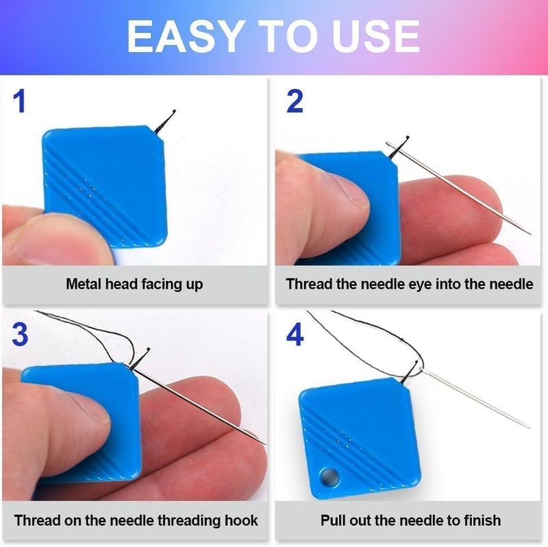 Kcyuowq 12PCS Automatic Needle Threaders Kit for Hand Sewing, Sewing Machine Needle Threader, Sewing Supplies Tool, Fits All Needle Sizes, Small Eye Easy Needle Threaders Tool for Sewing Machine Crafting - Image 5