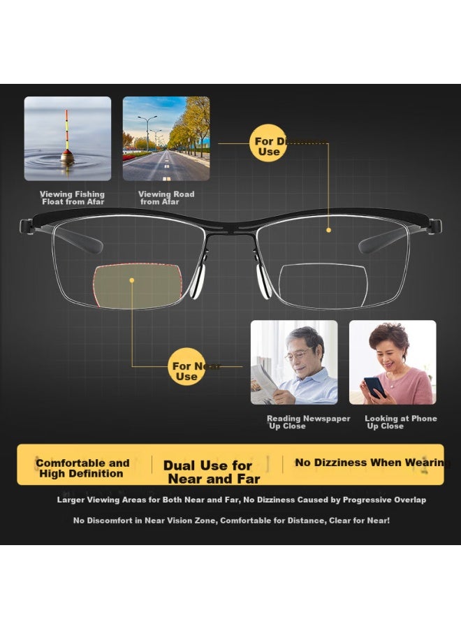 Caxman Blue Light Blocking Reading Gl With Gold Frame For Men And Women, Prescription, High Definition, Bifocal, Premium - Image 1