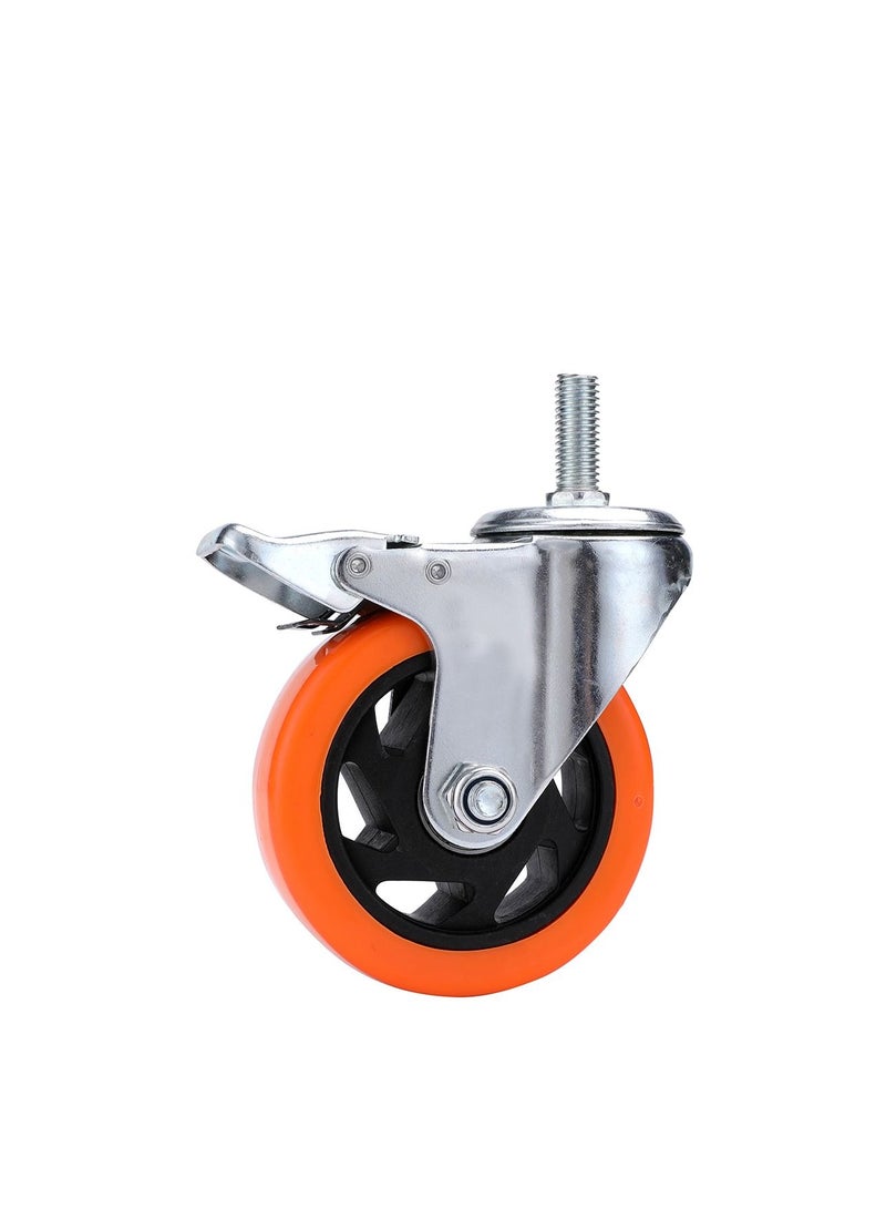 BMB tools 2-Piece 100mm Yellow PVC Caster - Swivel with Brake - Screw M12x30mm - Image 2