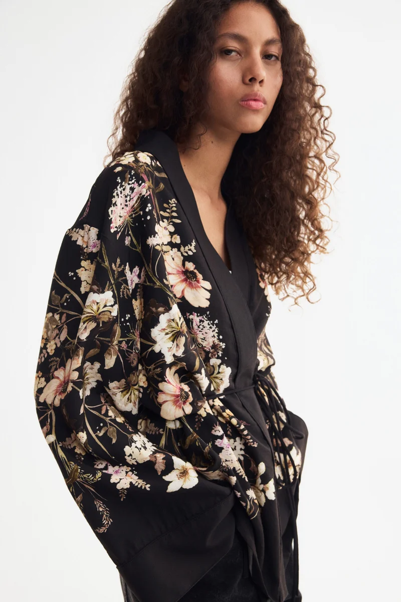 Tie-belt twill jacket