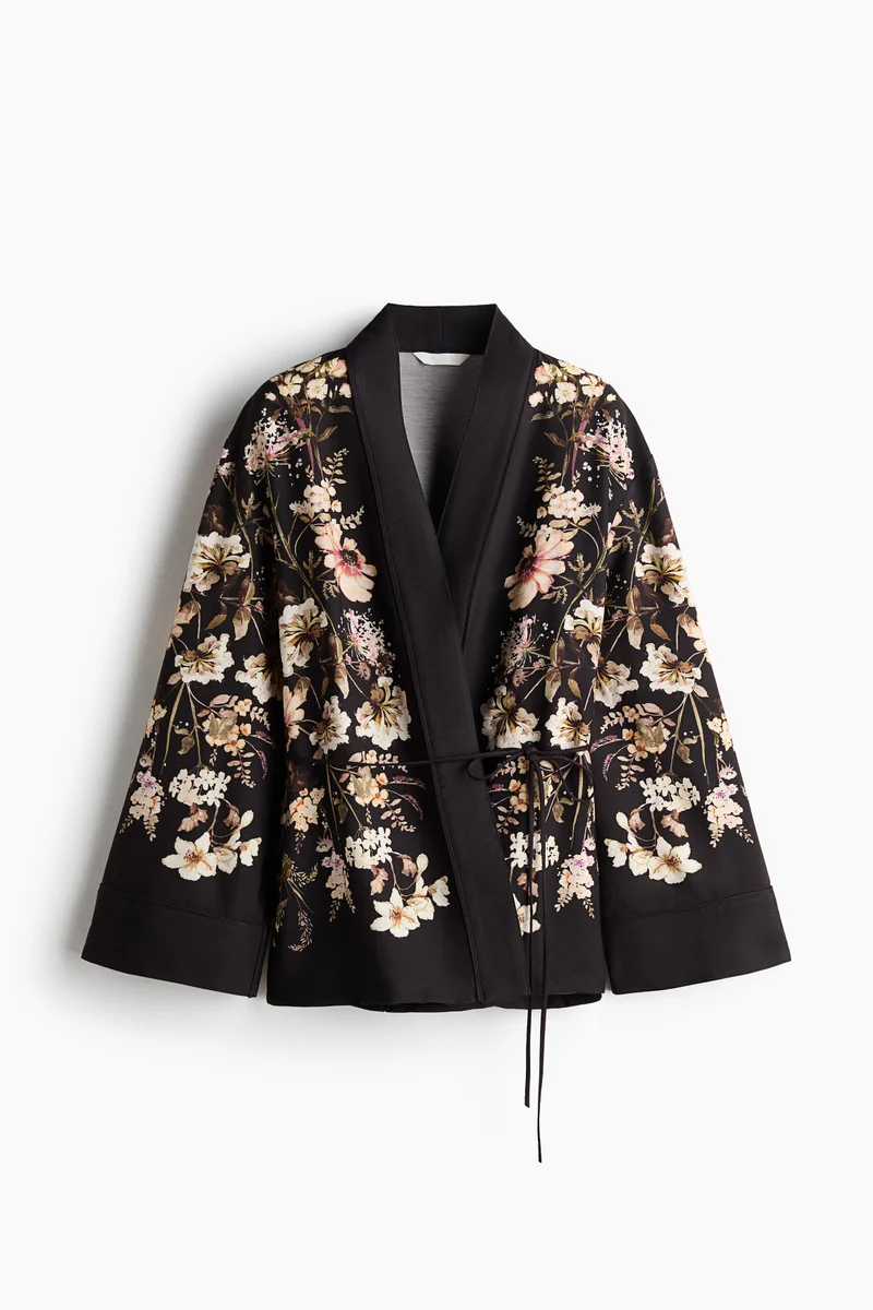 H&M  Tie-belt twill jacket for Women | Best Price UAE