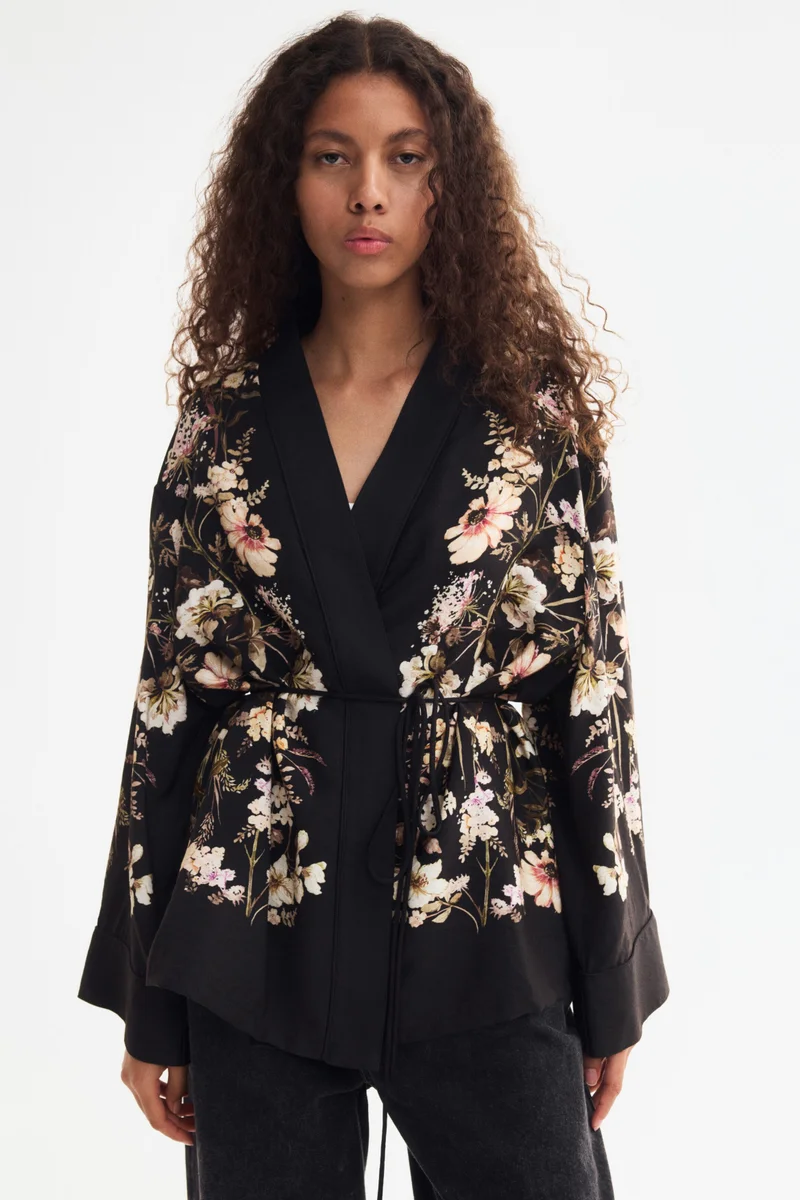H&M  Tie-belt twill jacket for Women | Best Price UAE