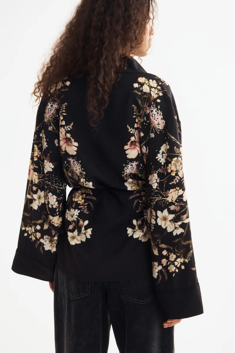 H&M  Tie-belt twill jacket for Women | Best Price UAE