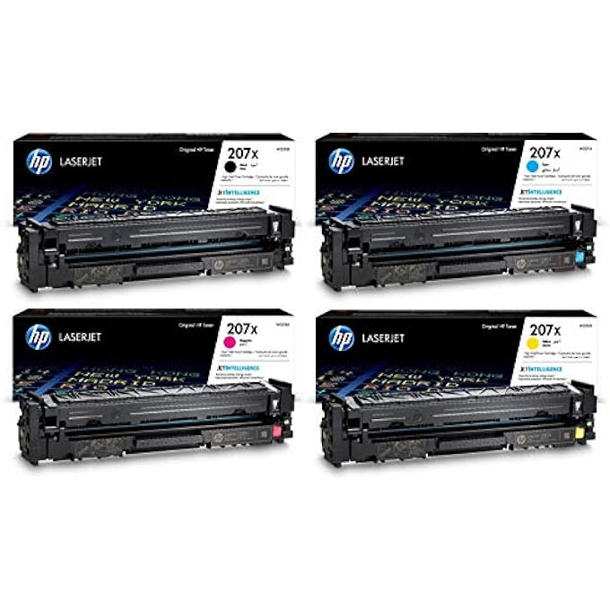 HEWLETT PACKARD SET OF 4 GENUINE 207X BLACK CYAN MAGENTA YELLOW LASERJET TONER CARTRIDGES - Image 1