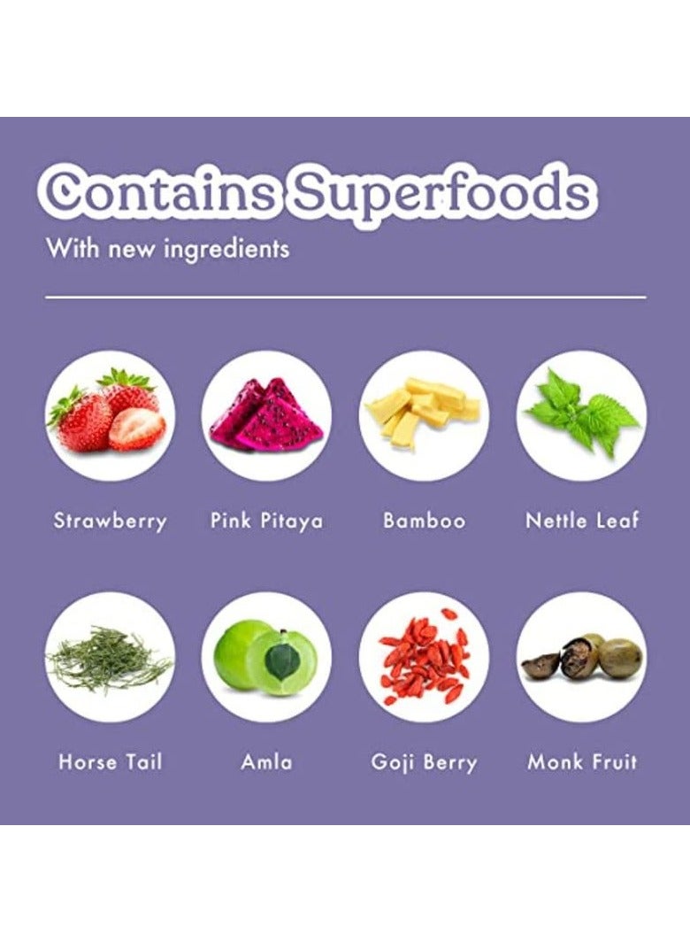 Cosmix Cosmex Healthy Hair - For Healthy Scalp & Hair - Biotin Booster - Superfood Blend With Berries, Amla & Bamboo Shoot - 60G - 40 Servings - No Preservatives No Added Sugar - Vegan Powder - Image 2