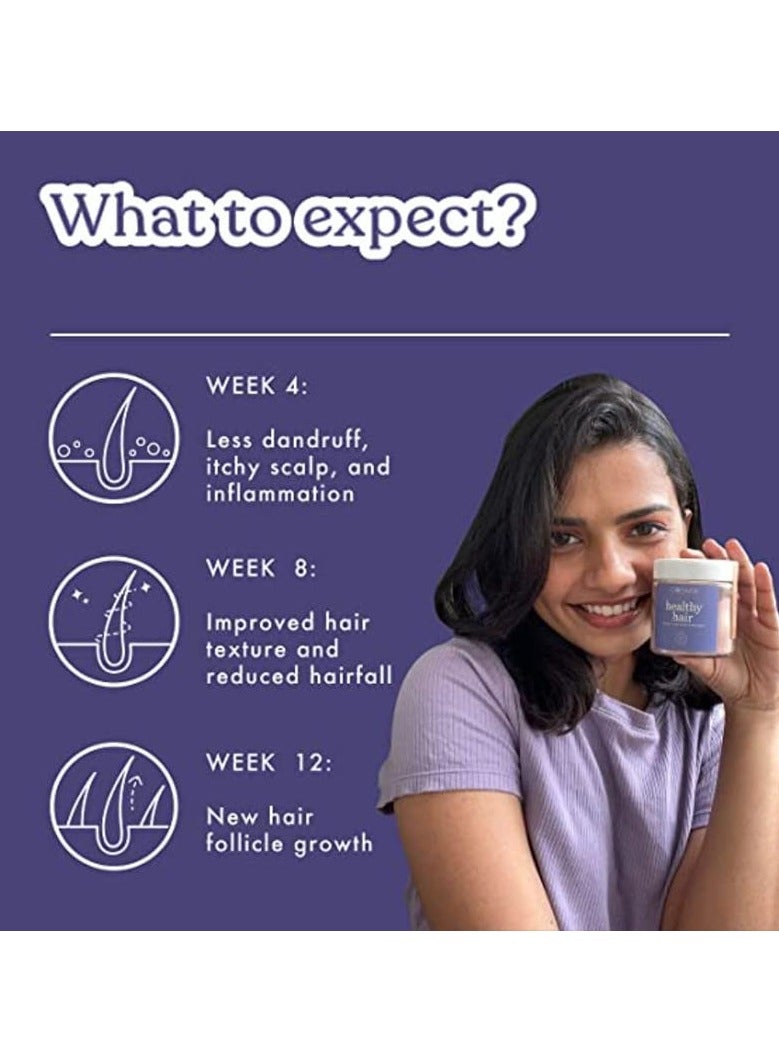 Cosmix Cosmex Healthy Hair - For Healthy Scalp & Hair - Biotin Booster - Superfood Blend With Berries, Amla & Bamboo Shoot - 60G - 40 Servings - No Preservatives No Added Sugar - Vegan Powder - Image 3