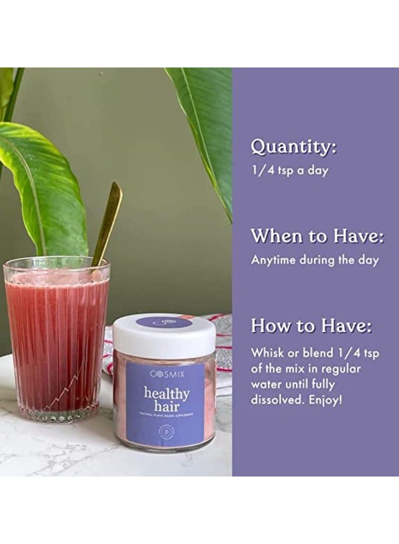 Cosmix Cosmex Healthy Hair - For Healthy Scalp & Hair - Biotin Booster - Superfood Blend With Berries, Amla & Bamboo Shoot - 60G - 40 Servings - No Preservatives No Added Sugar - Vegan Powder - Image 4