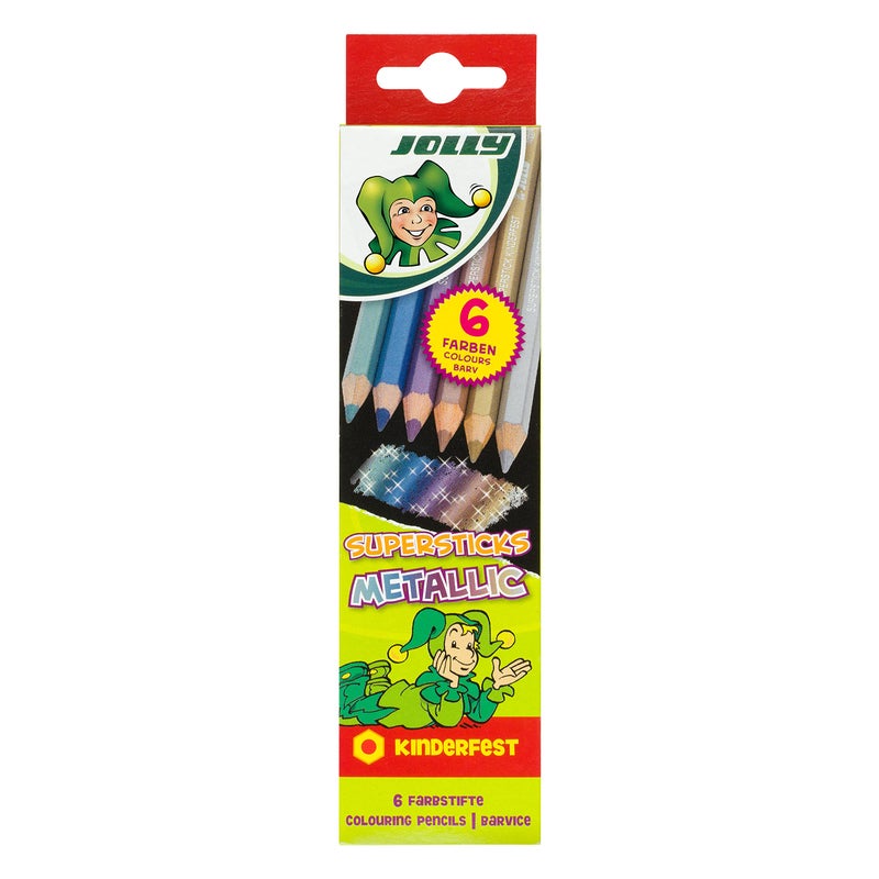 Jolly Supersticks Premium European Metallic Colored Pencils; Set of 6, Perfect for Adult and Kids Coloring - Image 2