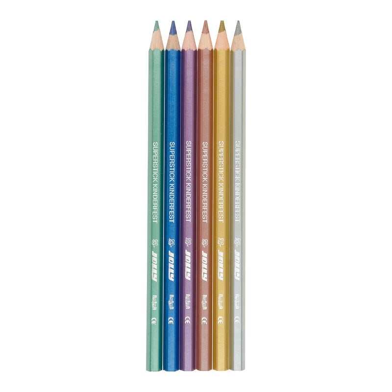 Jolly Supersticks Premium European Metallic Colored Pencils; Set of 6, Perfect for Adult and Kids Coloring - Image 3