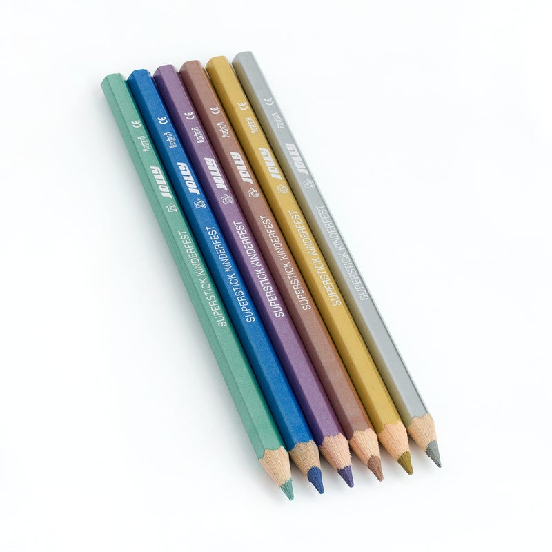 Jolly Supersticks Premium European Metallic Colored Pencils; Set of 6, Perfect for Adult and Kids Coloring - Image 4
