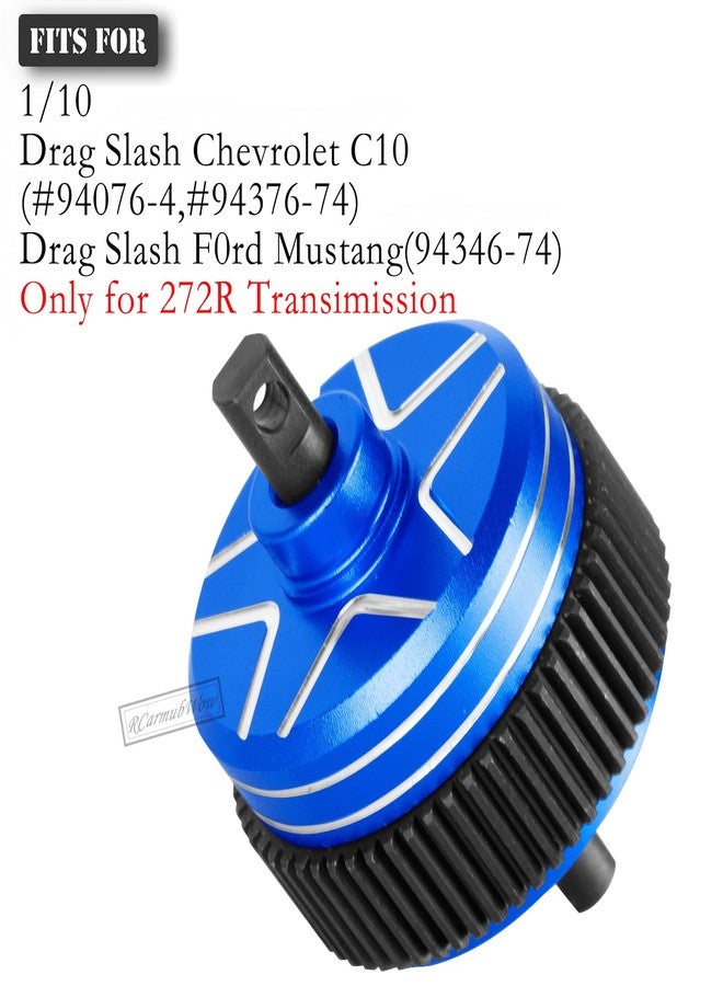 RCarmubWow RC Differential Upgrades Part for 1/10 Drag Slash Chevrolet C10 & F0rd Mustang(Only for 272R Transimission),Alloy Aluminium w/Steel Gear Diff Hops Up,Replace #9480,Navy Blue - Image 2