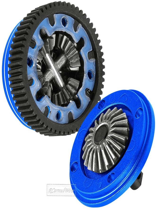RCarmubWow RC Differential Upgrades Part for 1/10 Drag Slash Chevrolet C10 & F0rd Mustang(Only for 272R Transimission),Alloy Aluminium w/Steel Gear Diff Hops Up,Replace #9480,Navy Blue - Image 5
