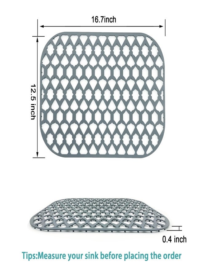 SAMSIER Sink Protectors for Kitchen Sink 16.7x12.5 & 19x14 & 21x16 & 22x13 & 26x14 & 28x14.4 & 30x16, Large Silicone Sink Mats Grid for Bottom of Farmhouse Stainless Steel Sink (16.7”x12.5”) - Image 4