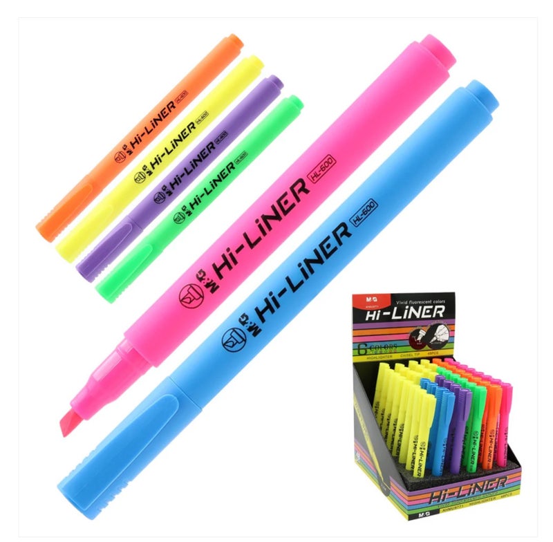 M&G Chenguang Hi-Liner Colour Highlighter Pen  Highlight Chisel Tip - Baby Blue - No:AHMU9771 - Image 2