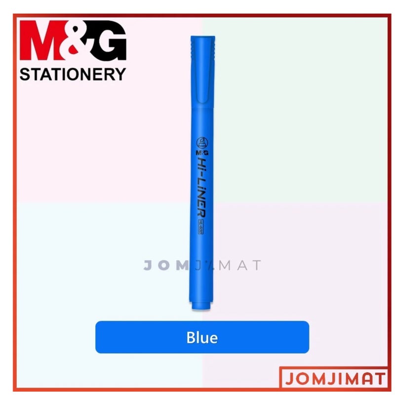 M&G Chenguang Hi-Liner Colour Highlighter Pen  Highlight Chisel Tip - Baby Blue - No:AHMU9771 - Image 1