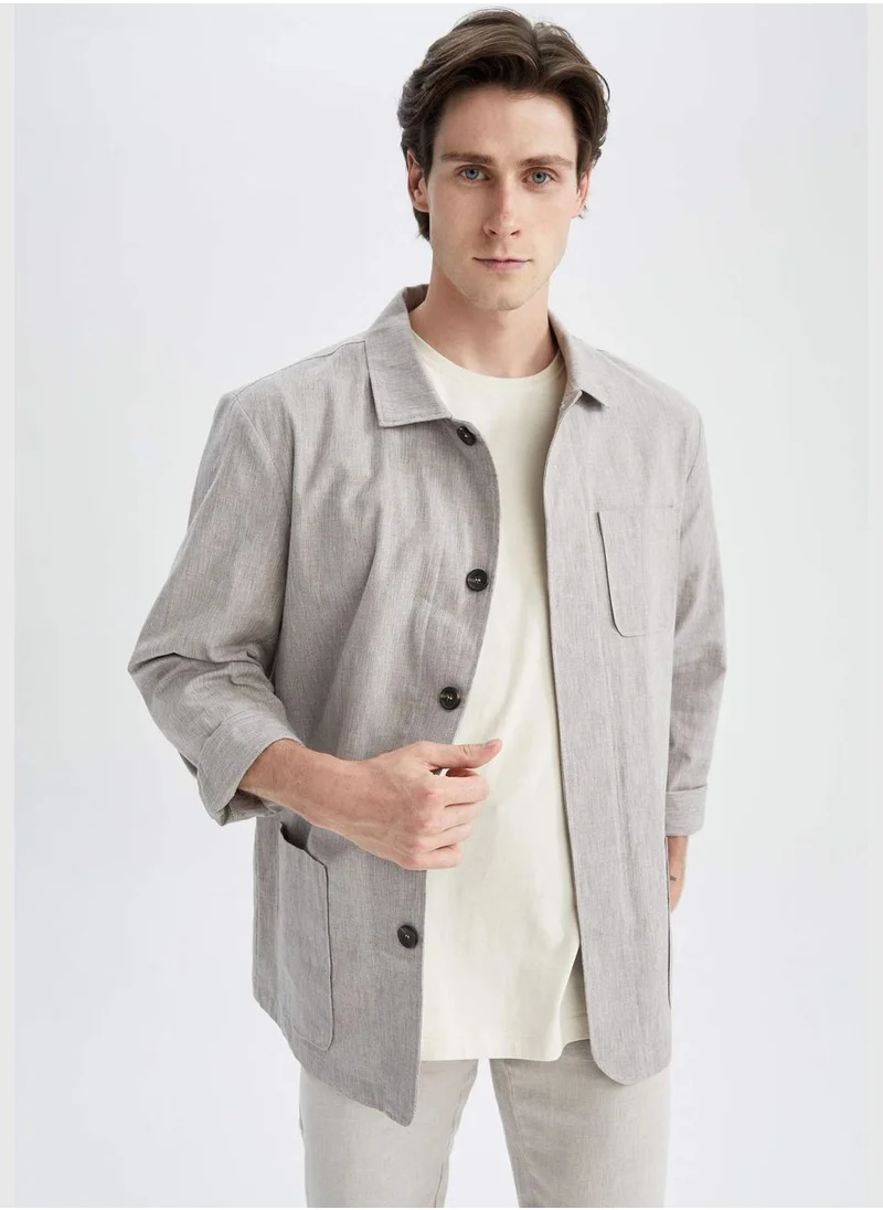 ديفاكتو Man Relax Fit Polo Neck Blazer