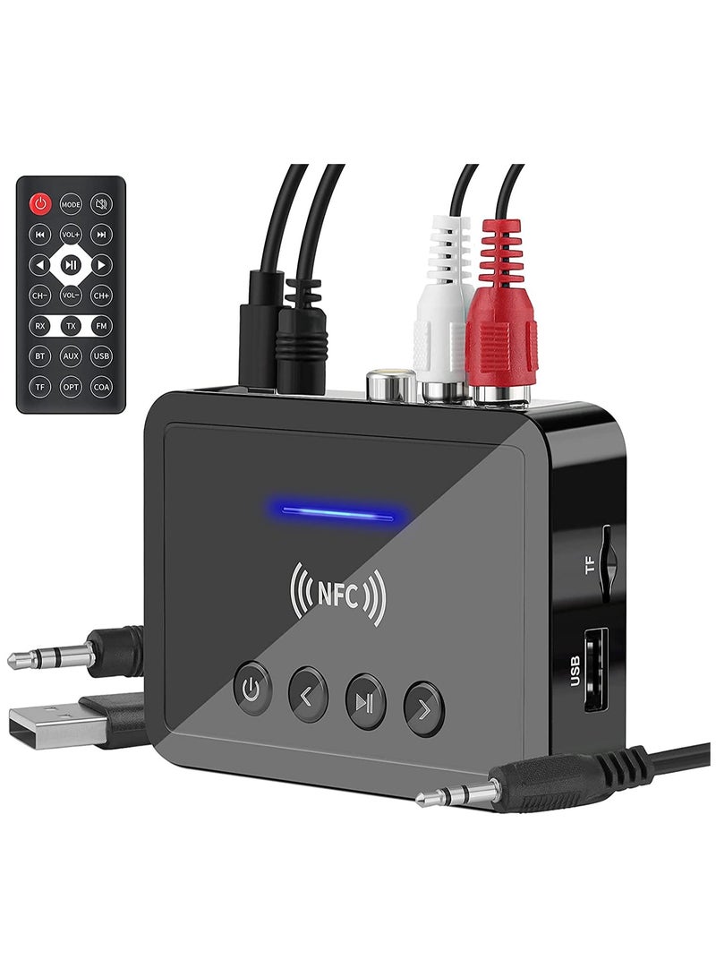 Bluetooth 5.0 3-in-1 Transmitter and Receiver Adapter - 3.5mm AUX, RCA, USB for Wireless Hi-Fi Stereo Audio Music - Compatible with Home and Car Sound Systems - Image 1