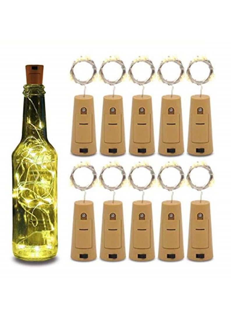 10pcs bottle lamp 20led cork bottle lamp with screwdriver battery power cork lamp string lamp party Christmas Halloween lamp decoration warm white - Image 1